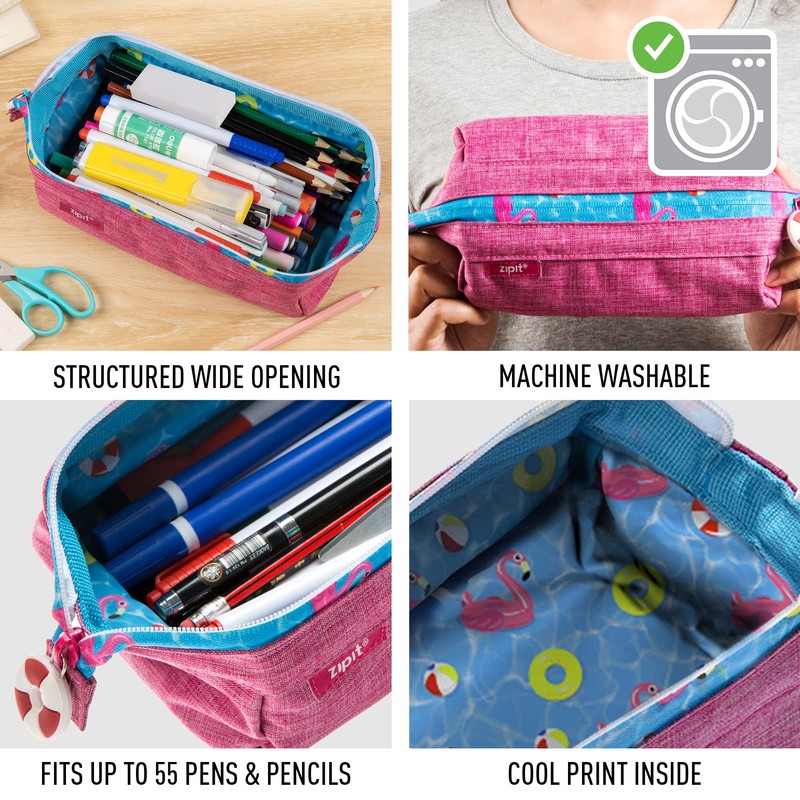 ZIPIT Lenny Pencil Case for Girls | Large Capacity Pencil