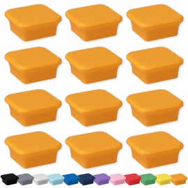Glassboard Studio MiniBar Magnet - Strong Neodymium Rare Earth Magnets for Fridge, Whiteboard, Locker & Magnetic Glassboards - Crafting & Office Use - Strong Fridge Magnets (Tangerine Orange, 12)
