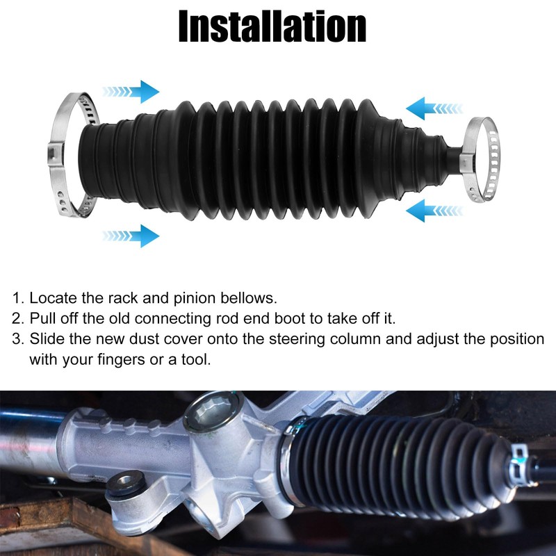 Inner Tie Rod Boot Kit, 8.66x2.36x2.36in Silicone Steering Rack Boot