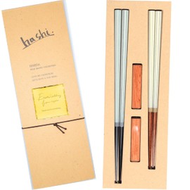 FlaColle [Easy Present] Couples Chopsticks Rest Set, Ethical Chopsticks [Eco Package] Wakasa Lacquer (Corte)