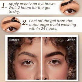 Tinte Cejas Pele El - Peel-Off Eyebrow Gel, Tatuaje Cejas Desmontable, Gel Duradero Impermeable para Cejas Más Llenas, Antimanchas y Antisudor, Para Todos los Estilos (03#Marrón grisáceo, 10g)