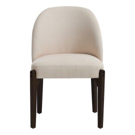 Modern Textured Fabric Dining Chair Set of 2, Arched Back Upholstered Accent Chair with Solid Wood Legs Living Room Furniturecolor: beige, size: 24.02 "* 21.46 "*33.46"