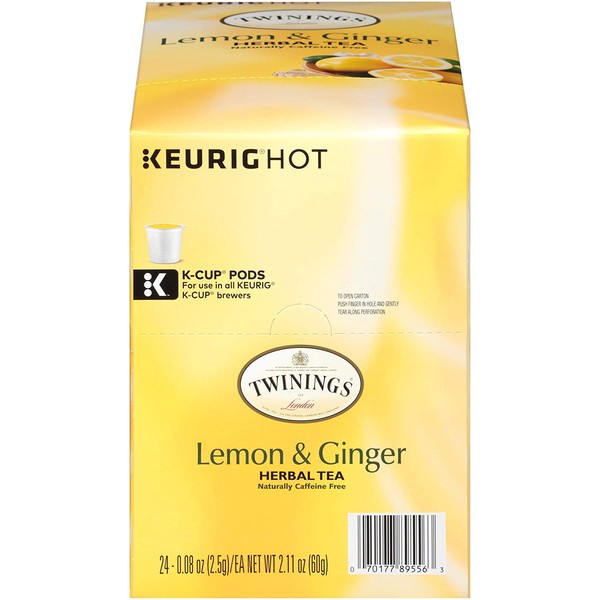 Twinings of London Lemon & Ginger Herbal Tea K-Cups for Keurig, 96 Count
