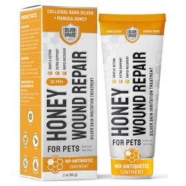 Dog Wound Care with Manuka Honey & Colloidal Silver for Scratches & Skin Irritations – Cat & Dog Hot Spot Treatment Gel Works as Honey Rapid Wound Repair for Horses – Suits All Pets – 2-Oz