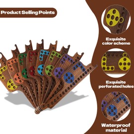 Portable Multiplayer Game Vintage Colors Wooden Jokers and Marbles Board Game for 2-8 Players Pegs and Jokers Card Game Board with 8 Game Boards 4 Decks of Cards 40 Marbles (Burnt Color)