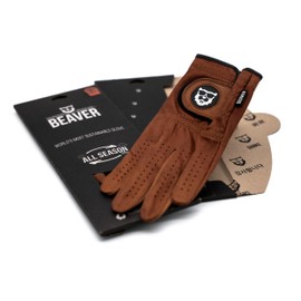 BEAVER GOLF Golf Glove 'Cognac Brown' All Season Ultra, Men, Right (Left-Handed), L