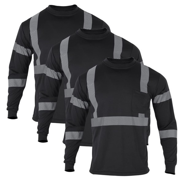 VENDACE 3 Pcs Safety T Shirts Reflective High Visibility Hi