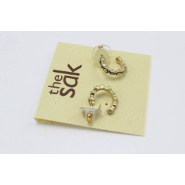 The SAK Women's Small Metal Gold Inlay Hoop Earrings nwt #SAK45