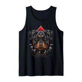 Rottweiler Dog in Punk Rock Style Tank Top