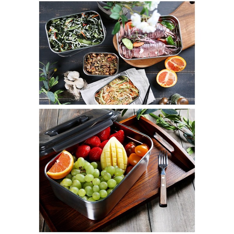STENCOC Stainless Steel BPA Free Rectangular Leakproof Airtight Kimchi/Pickle/Salad/Fruit/Food Storage