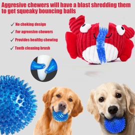 Squeak Dog Toys For Aggressive Chewers, No Stuffing Squeak Dog Chew Toys For Aggressive Chewers, Interactive Dog Toy Ball With Crinkle Paper For Medium Dogs, Large & Small Breeds (C-Yellow Fish)