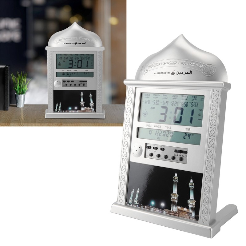 Digital Azan Mosque Prayer Clock Calendar Alarm Clock Multifunction Muslim