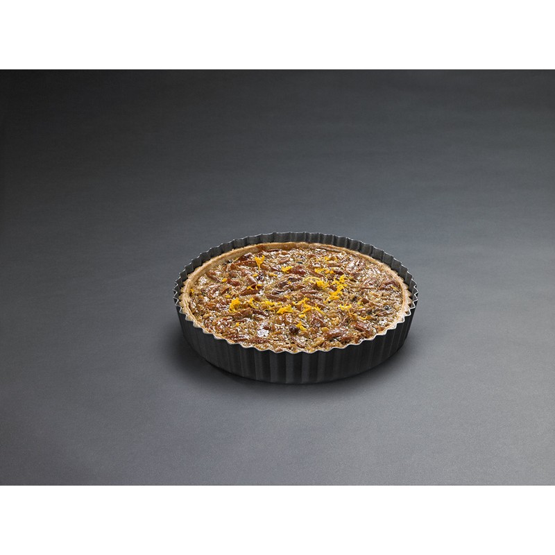 MASTERPRO MPHB33 Flan Quiche Tin, Carbon Steel/Black