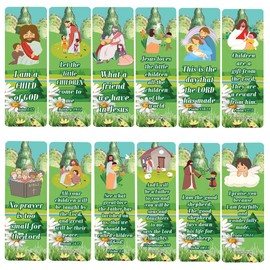 NewEights NewEights The Little Children of God Christian Quotes Bookmarks (2-Sets X 6 Cards) – Daily Motivational Card Set – Collection Set Book Page Clippers – Ideal for Church Events