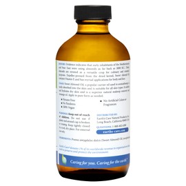 Earth's Care Sweet Almond Oil - Expeller Pressed Almond Oil for Skin and Hair 8 FL. OZ. (12 Bottles)