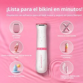 Clio PALMPERFECT - Recortadora eléctrica de bikini – Afeitadora de pelo fácil de viajar para un afeitado suave, doble hoja para afeitado cercano, uso 