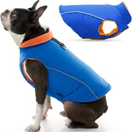 Gooby Sports Vest Dog Jacket - Blue, X-Large - Reflective Dog Vest with D Ring Leash - Warm Fleece Lined Small Dog Sweater, Hook and Loop Closure - Dog Clothes for Small Dogs Boy or Girl Dog Sweater