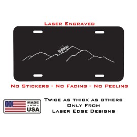 Laser Edge Designs Colorado Jeep Mountain BLACK Aluminum License Plate Rugged Ridge 4x4 Skid