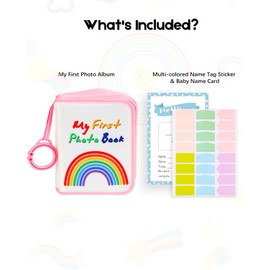 XFveivoo Baby's My First Family Photo Album for Baby Holds 21 4x6 Photos, Baby Photo Album Soft Cloth Book My First Album for 4x6 Baby Shower Kids Toddlers Pictures Toddler Photo Album (Pink)