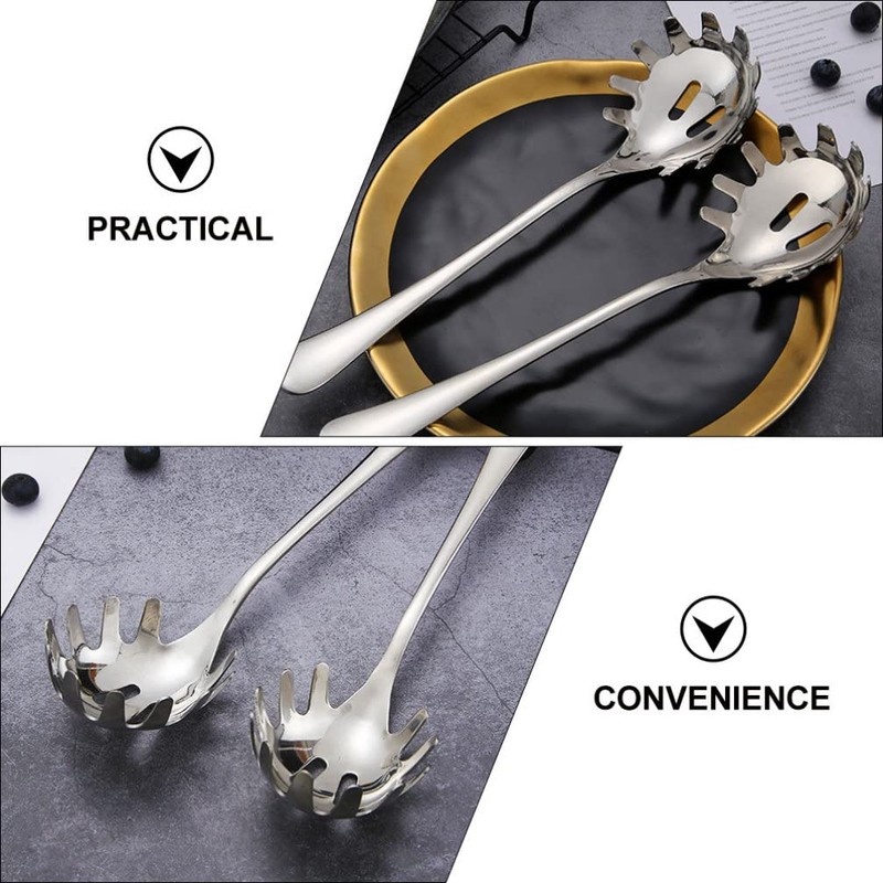 Cabilock Stainless Steel Spaghetti Server Spoon with Teeth Kitchen Noodle