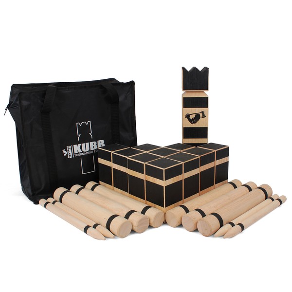 Kubb Game - Viking Chess - Premium Hardwood Kubb Set - Official Tournament Size Kubb Lawn Game - Kubb Original Yard Game - Grown Man Games™ Kubb Tournament Edition (1 Pack)