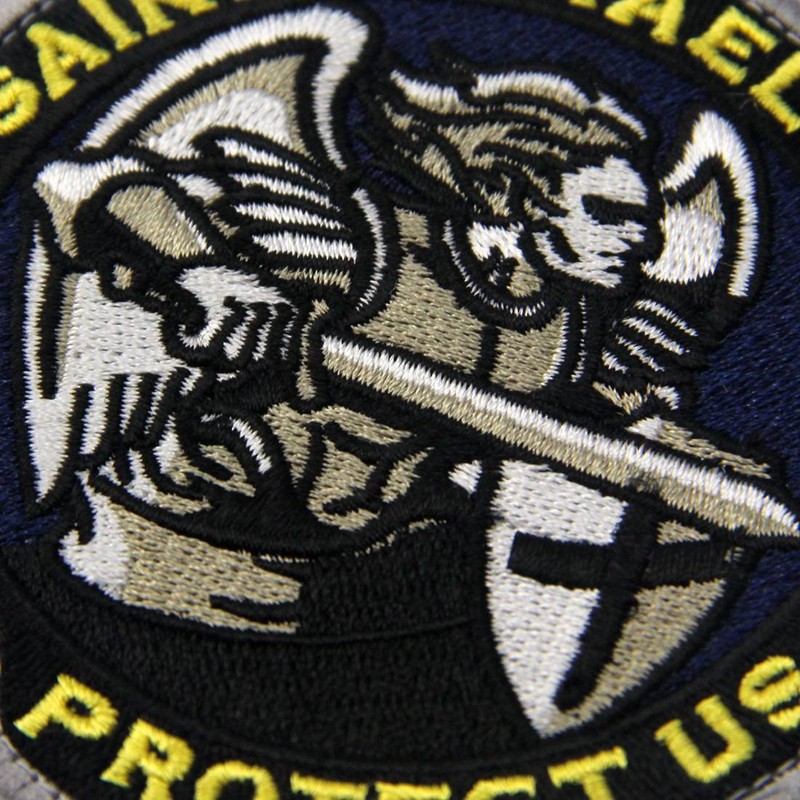 Modern Army Saint Michael Protect Us Embroidered Velcro Patch