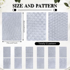 XunYee 12 Pcs Polymer Clay Texture Sheets for Earrings Jewelry Making 10" x 7" Boho Clay Fondant Texture Mats for Polymer Tools for Pottery Earrings Jewelry Making DIY Crafts