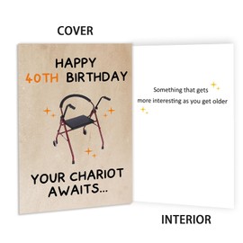 Funny 40th Birthday Card,40th Birthday Gifts for Him Her,Happy 40 Year Old Birthday Decorations for Women Men,40th Birthday Card for Husband Wife