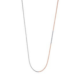 Engelsrufer Women's pea chain necklace made of rhodium-plated sterling silver and rose gold plated in rose gold and silver, lobster clasp, length: 60 cm, Sterling Silver, No Gemstone