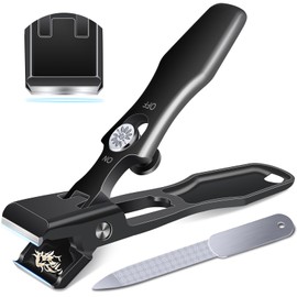 German Nail Clippers for Men Thick Nails,Upgrade Straight Toenail Clippers for Seniors with Wide Opening,Large Heavy Duty No Splash Ingrown Fingernail Clipper Nail Cutter with Catcher