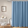 BTTN 72x78 Linen Textured Waterproof Fabric Shower Curtain, Moonlight Blue
