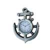 Silver Ship Wheel and Anchor Wall Clock 15" - Nautical
