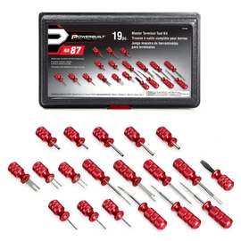 Powerbuilt Master Terminal Tool Kit, 19 Piece, Release and Remove from Electrical Connectors, Prevent Damage to Sensors, Wire Harnesses - 641448