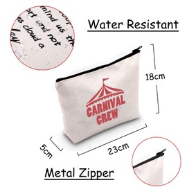 JXGZSO Carnival Crew Cosmetic Bag Carnival Theme Party Merch Circus Staff Gift Carnival Tent Pouch Clown Show Ringmaster Gift, Carnival Crew