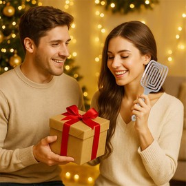 Entwirrbürste ohne Ziepen – Glänzende Haarbürste Transparent Rosa mit Glitzer, Nylon- & Wildschweinborsten, ergonomischer Griff & Luftschlitze – Detangler für nasses, lockiges, glattes & langes Haar