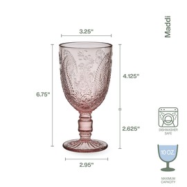 Fitz and Floyd Maddi Wine Goblet, Set of 4, Blush
