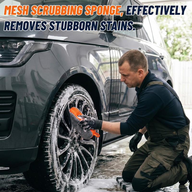 Singhoow 4 Pack Large Microfiber Car Wash Sponges, Cleaning Extra