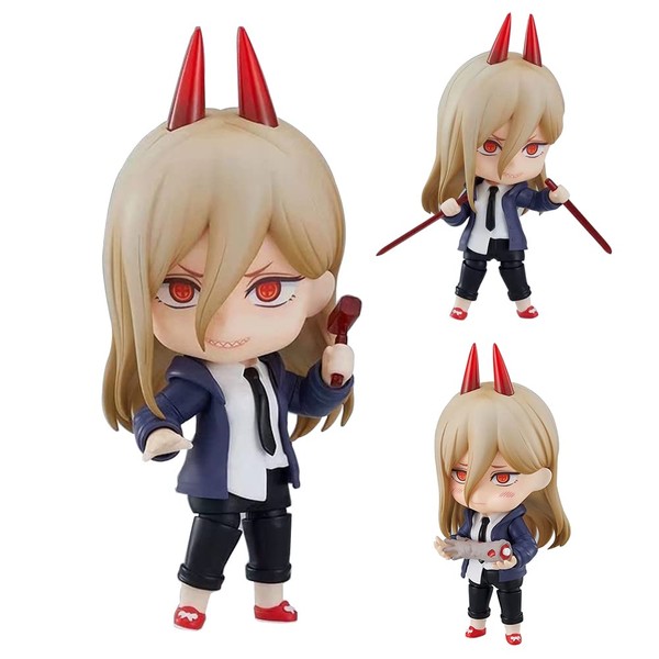 Chainsaw Man Action Figure 10cm Interchangeable Face Articulated Figure Anime