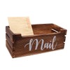 Rustic Wood Tabletop Mail Holder Box, Desktop Mail Organizer, Mail