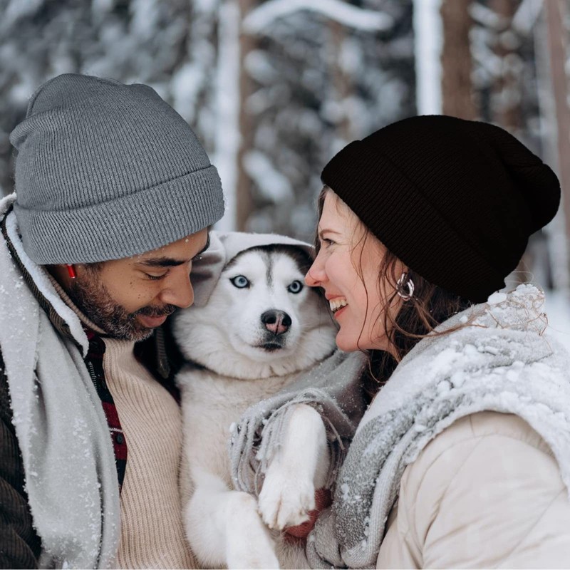 ZOORON 1&2 Pack Beanie for Men Women Slouchy Beanie Hats