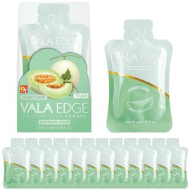 12 Pack 10ml Vala Edge Control Braiding Gel Pomade Strong Hold High Shine Made in Korea Beauty Styling Gel (Honeydew)