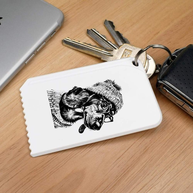 Azeeda 'Dachshund Wearing Glasses' Plastic Ice Scraper (IC00040592)