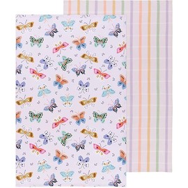 Jubilee Danica Kitchen Cloths - 2 Count Towel Set, 100% Cotton, Casual, Abstract Pattern, 18 x 28in