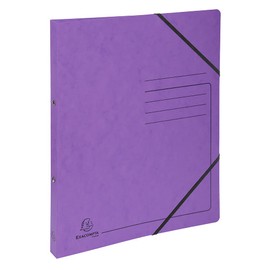 Exacompta - ref. 542558E - 1 Printed glossy card binder with rubber bands - 2 round rings 15 mm diameter - 20 mm spine - External dimensions: 32 x 25 cm - A4 file format - Colour: purple
