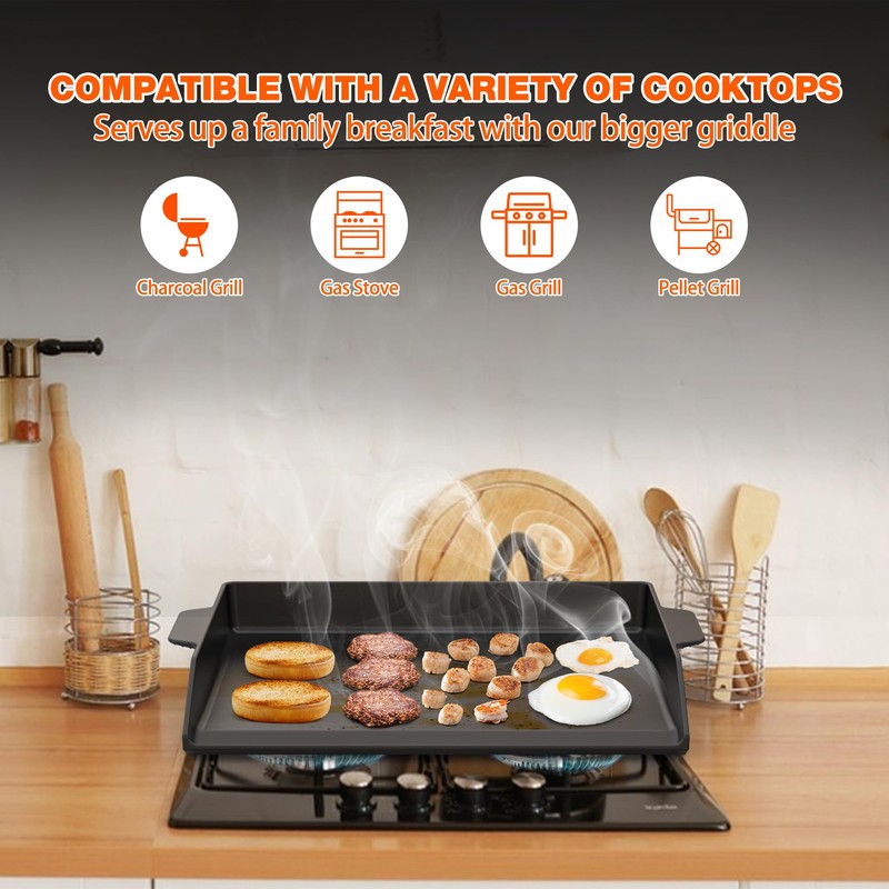 Onlyfire Universal Cast Iron Griddle for Gas Grills and Range