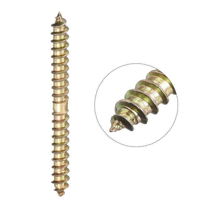 uxcell 4x38mm Hanger Bolts, 24pcs Double Ended Self-Tapping Thread Wood