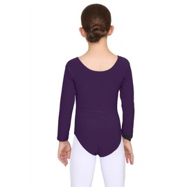 Janisramone Girls Kids New Long Sleeve Gymnastics Dance Ballet Bodysuit Uniform Leotard Top Age 3 to 14 Years Purple