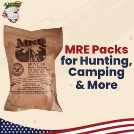 Nutrient-Rich MREs - Portable Food Survival Meals - Long Shelf Life Ready to Eat Emergency Food Rations - Made in USA (Italian Sausage with Peppers & Onion) - 2024 Inspection