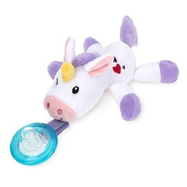 Nuby Calming Natural Flex Snuggleez Chupete con felpa Combo Set para acurrucarse con comodidad, unicornio