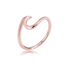 Elli Ladies’ Ring with Waves - Trend Symbol - Beach Maritime Design in 925 Sterling Silver, Silver, Rose Gold